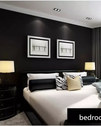 Holidel 45cm X 1m Black Silk Wallpaper Embossed Self Adhesive Peel and Stick Wallpaper Removable Kitchen Wallpaper Vinyl Black Wallpaper