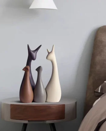 Premium Quality Home Deco Living Room Decoration Ceramic Craft Deer Ceramic Cat Coral Tree Elephant