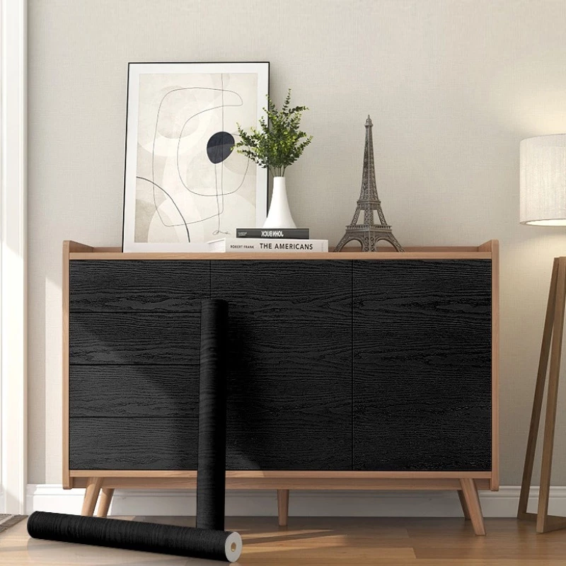Self adhesive Waterproof Black Series Wallpaper PVC Wall Sticker Home Decor Bedroom Living Room Furniture Renovation