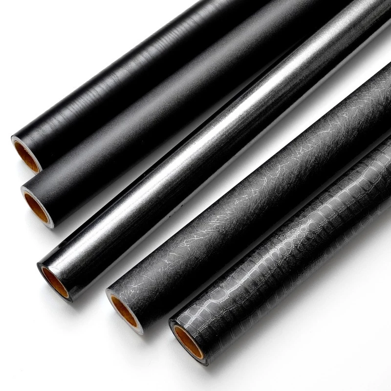 Self adhesive Waterproof Black Series Wallpaper PVC Wall Sticker Home Decor Bedroom Living Room Furniture Renovation