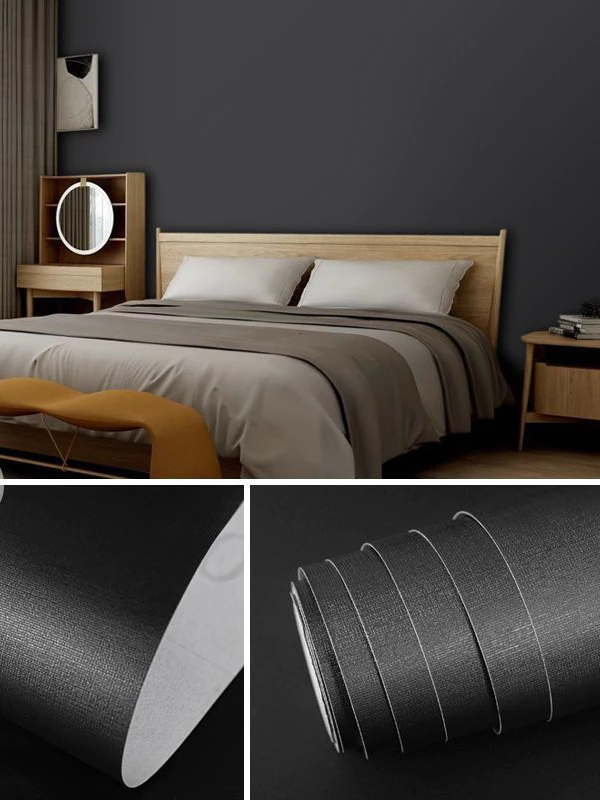 Plain Black Wall Paper Size 8m to 10m x 45cm