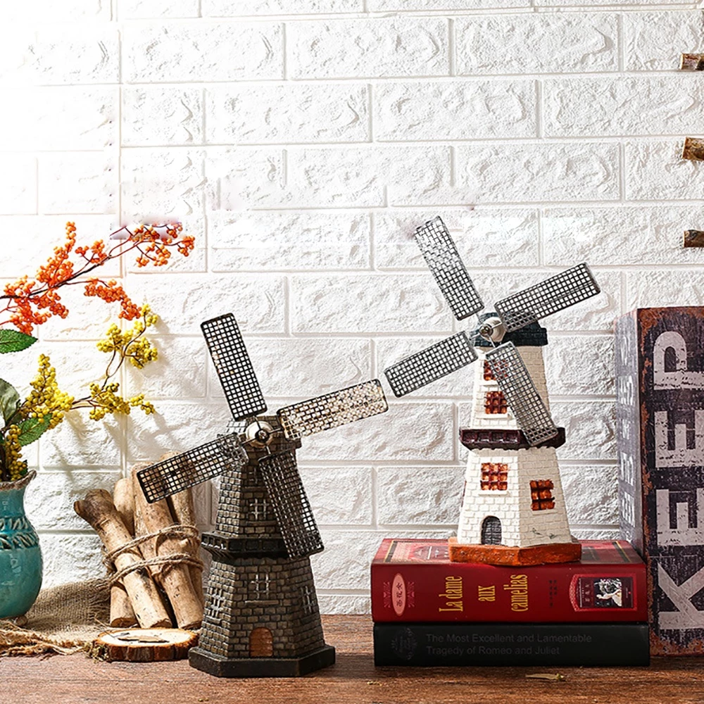 Nostalgic Dutch Windmill Small Nordic Creative Ornaments American Decor Home Living Room Wine Cabinet Entrance Study Tv Crafts Decoration