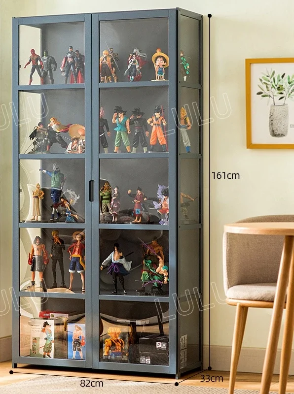 LULU Display Cabinet Glass Acrylic Showcase 3/4/5 Layers Furniture Storage Cabinet Almari Kaca
