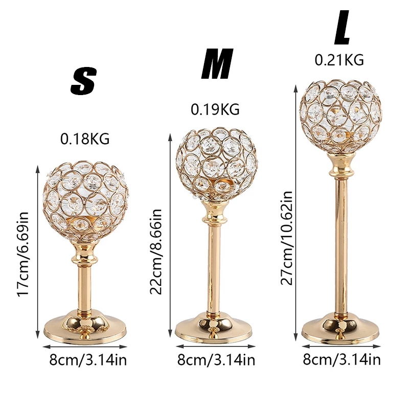 Candle Holder Nordic Home & Room Decoration Crystal candle holder gold Wedding Decoration Party couples date Decor1