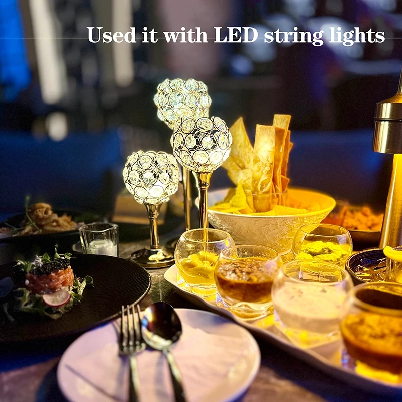 Candle Holder Nordic Home & Room Decoration Crystal candle holder gold Wedding Decoration Party couples date Decor1