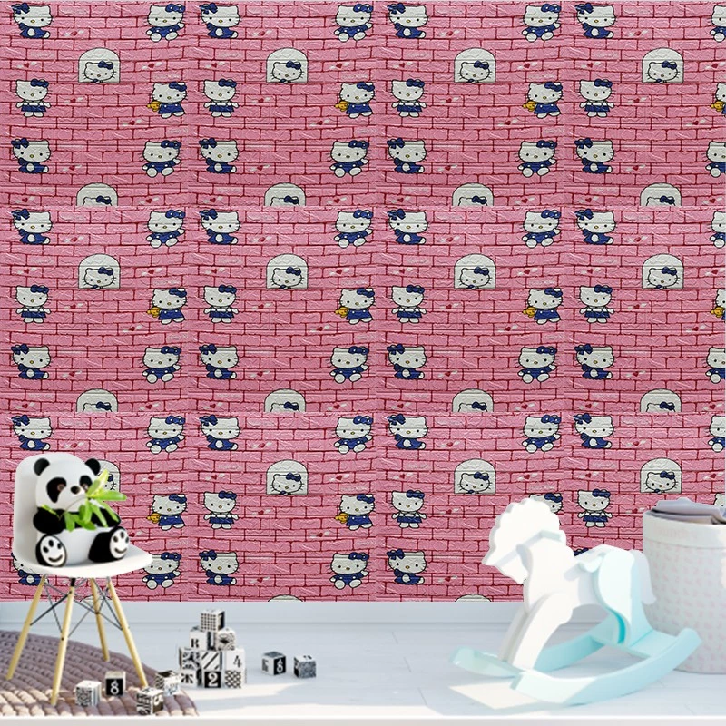 Ready stock Wallpaper dinding Children Cartoon Doraemon 3D Wallpaper Self Adhesive Bedroom Waterproof and Anti-collision Wall Paper