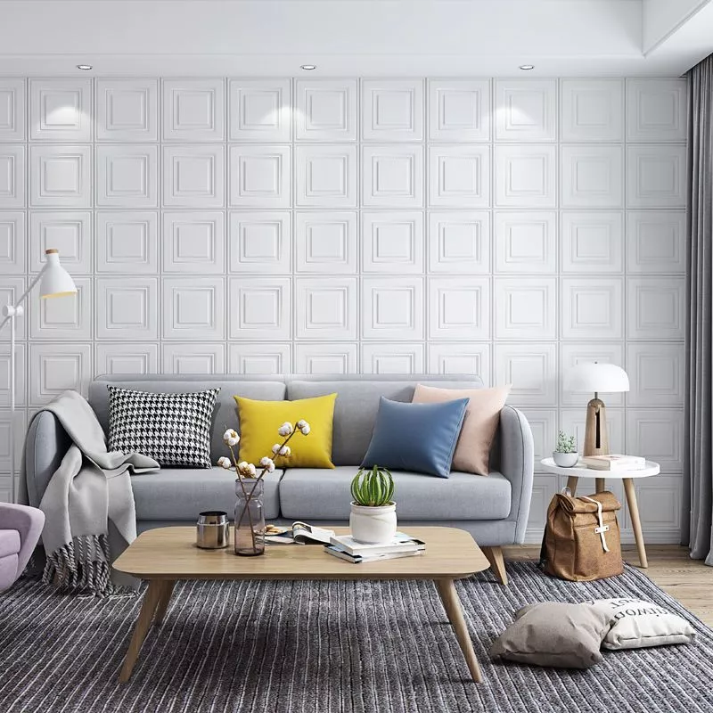 Foam wallpaper waterproof anti-collision 3d three dimensional bedroom TV background suspended ceiling wall paper dinding adhesive wall decor